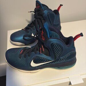 Nike LeBron Blue and Red Sneakers